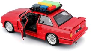 BMW M3 E30 1988 rot mit Dachgepäckkorb Burago 1:24